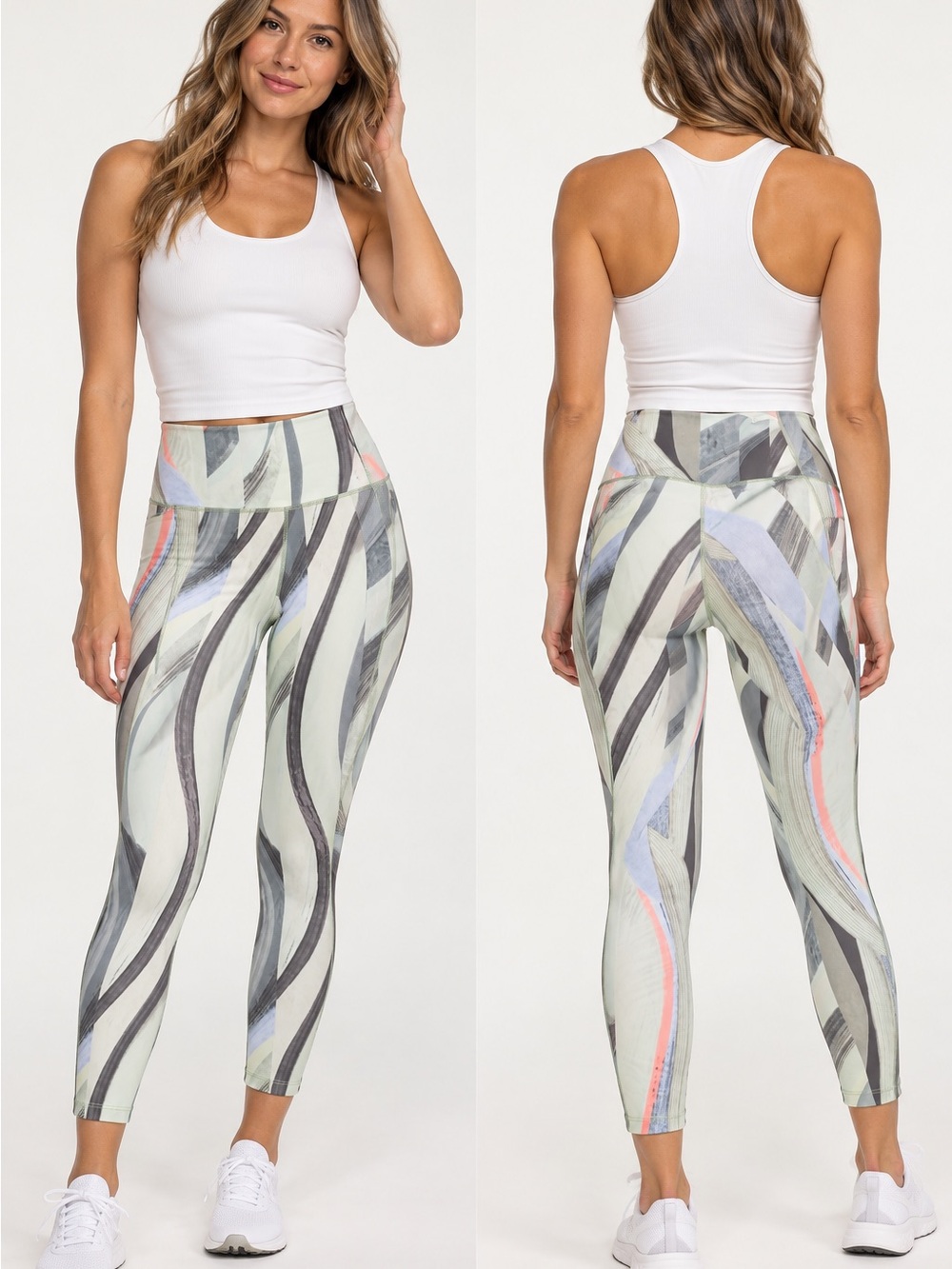 Calla Powermove High-Rise 7/8 Leggings Succulent Green Abstract Print Size S NWT